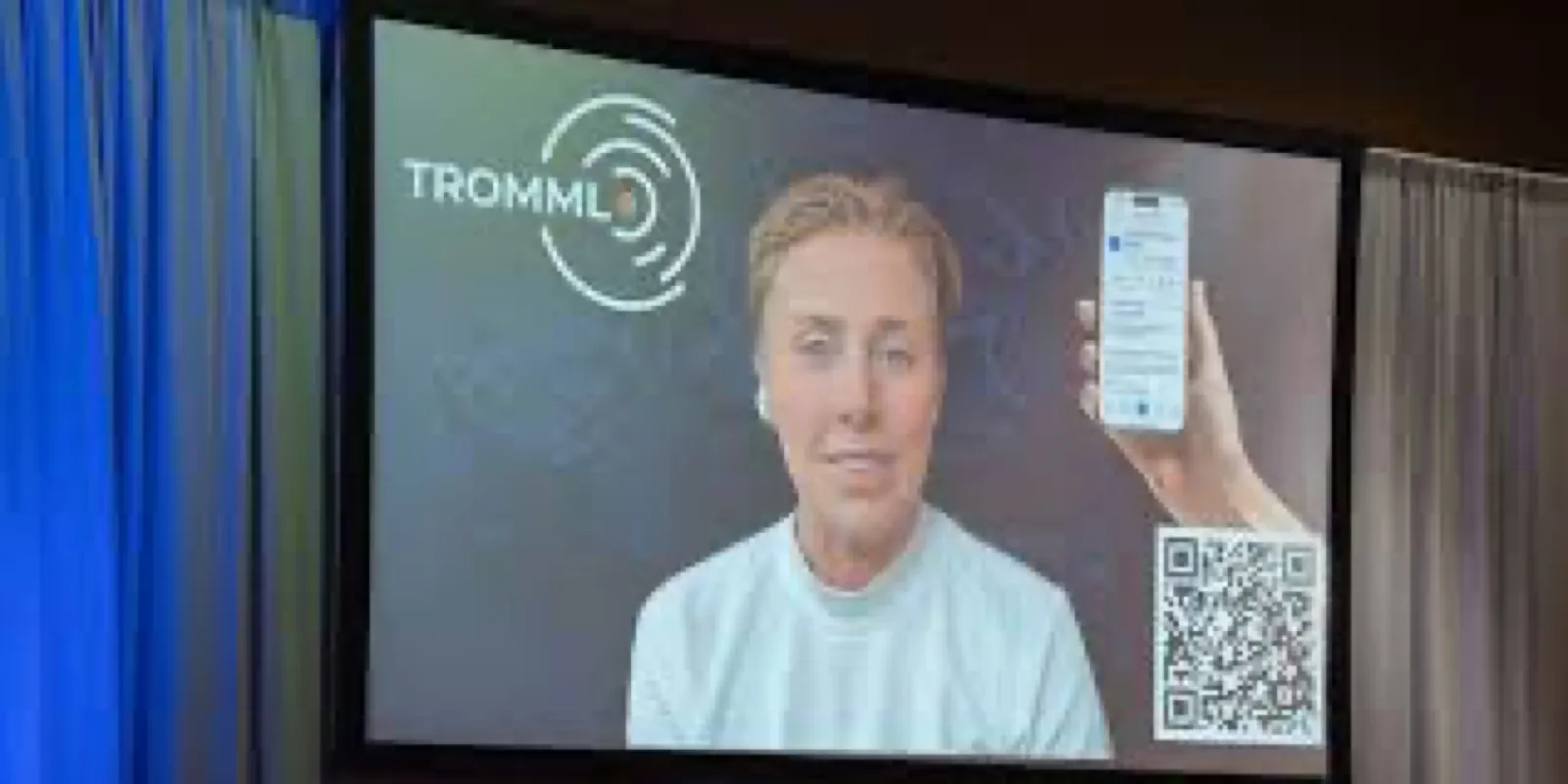Tromml featured on the big screen during a conference keynote